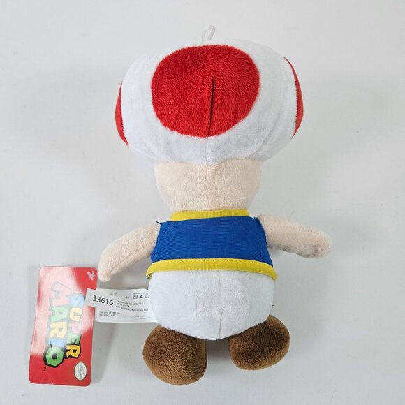 Super Mario Toad Plush Official 10.5" Mushroom Toad Toy USA 2017 New With Tags - Picture 3 of 6